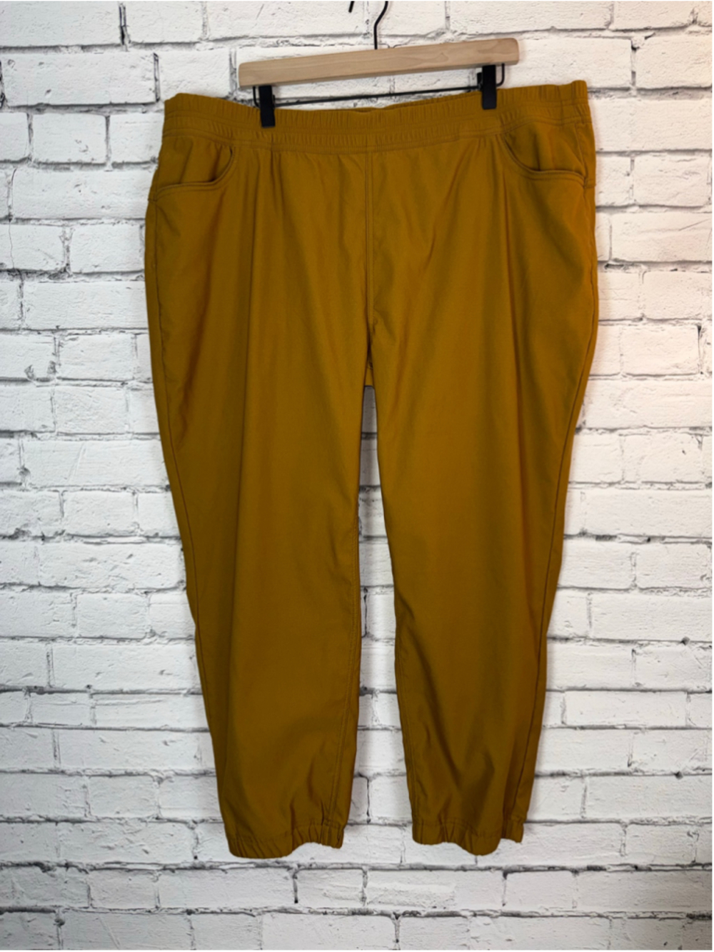 Women's Prana Joggers size 22W Mustard Yellow Athletic Pants E Waist Jogger Plus - Picture 4 of 16